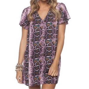Buddy Love snakeskin Pink and Black Mini Dress boutique S